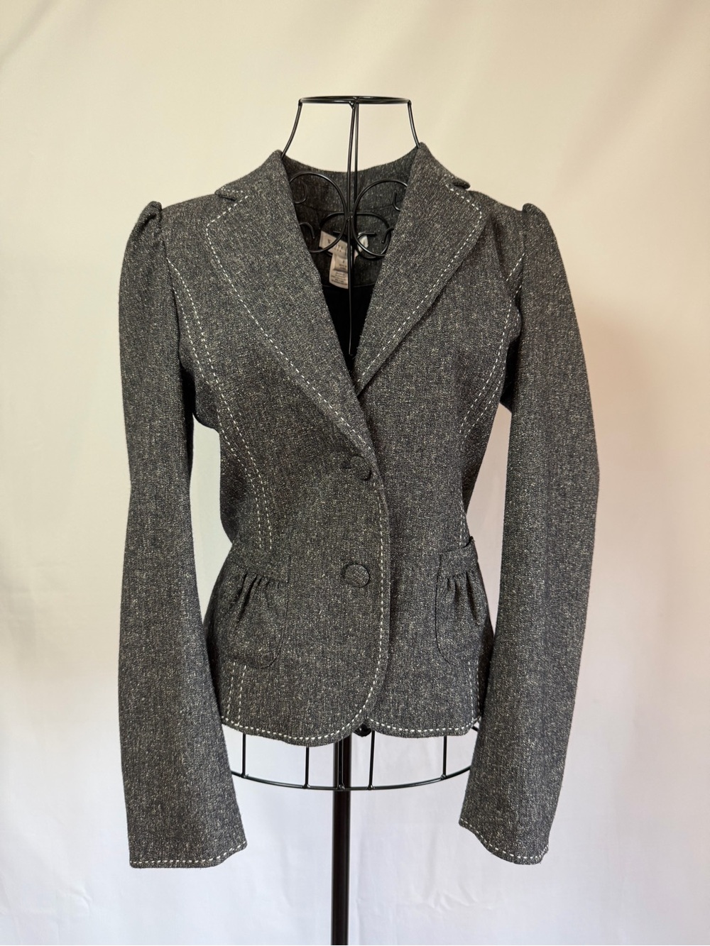White House Black Market Charcoal Tweed Blazer